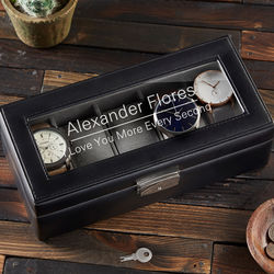 10 Slot Leather Watch Box with Personalized Message