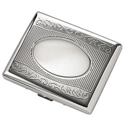 Personalized Double Sided Silver Cigarette Case