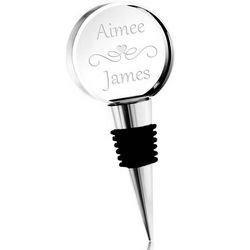 Romantic Round Crystal Personalized Wine Stopper
