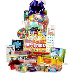 Happy Birthday Candles Retro Candy Gift Basket