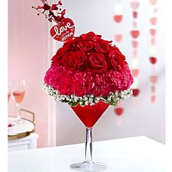 Large Love Potion Bouquet in Martini Glass