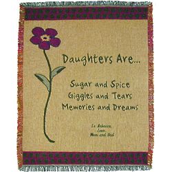 Daughter's Sugar and Spice Personalized Throw Blanket