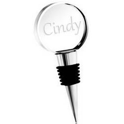 Round Crystal Personalized Wine Stopper