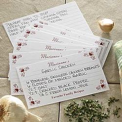 Family Favorites Personalized Printed Recipe Cards