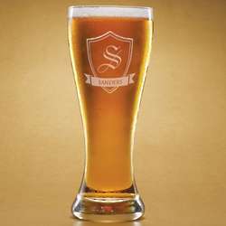 Personalized Shield Pilsner Glass
