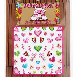 Piggy Paint 3D Hearts Nail Art Sheet