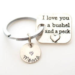 I Love You a Bushel and a Peck Personalized Key Chain