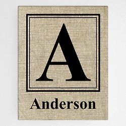 Personalized Family Initial Classic Design Canvas Sign