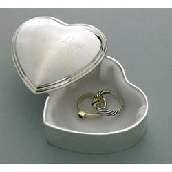 Personalized Silver Plated Heart Trinket Box
