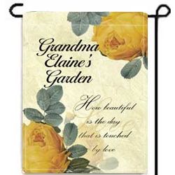 Personalized Yellow Roses 2 Sided Garden Flag