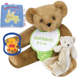Baby Teddy Bear with Buddy Blanket, Rattle, and Book