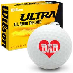 I Heart Dad Wilson Ultra Ultimate Distance Golf Balls