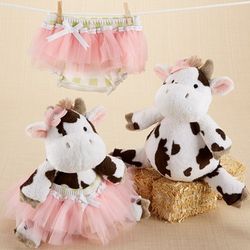 Plush Cow and Bloomer Gift Set