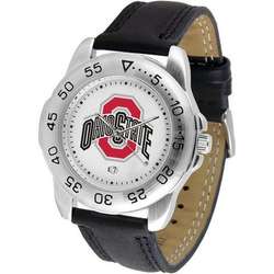 Ohio State Buckeyes Mens Leather Band Sports Watch