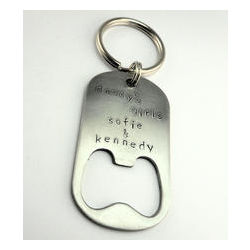 Hand Stamped Daddy Bottle Opener and Keychain