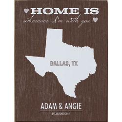 Home is With You State of Love Personalized Canvas 8x10