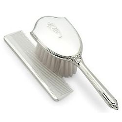 Child's Pewter Personalized Comb and Brush