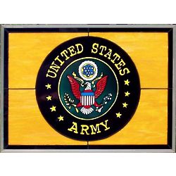 US Army Stained Glass Window Pane