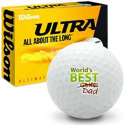 World's Best Dad Wilson Ultra Ultimate Distance Golf Balls
