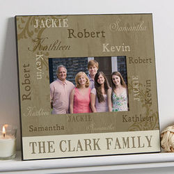 Our Loving Family Repeating Names 5x7 Personalized Wall Frame