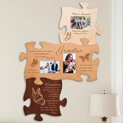 Grandma's Personalized Puzzle Picture Frame and Wall Plaque