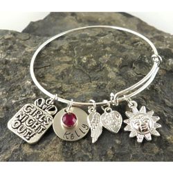 Personalized Girls Night Out Adjustable Wire Charm Bangle