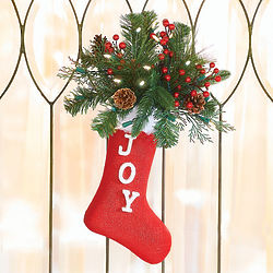 Stocking with Greenery Christmas Door Decoration