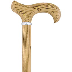 Scorched Ash Derby Walking Cane with Silver Collar