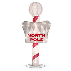Lighted North Pole Sign Outdoor Christmas Decoration