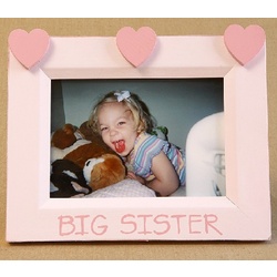 Big Sister Hand Painted Hearts Picture Frame