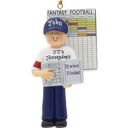 Personalized Fantasy Football Male Christmas Ornament
