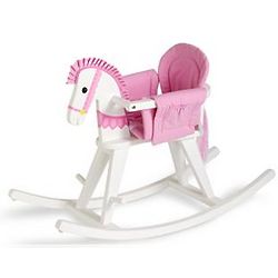 Infant-to-Child Wooden Convertible Pink Rocking Horse
