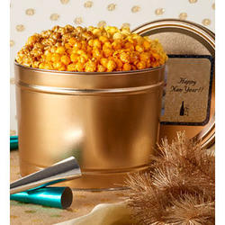 New Year's 2 Gallon 3-Flavor Gold Popcorn Tin
