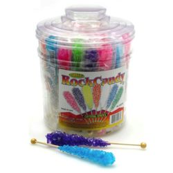 Tub of 36 Rock Candy Crystal Stick Candies