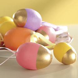 Gold Leaf Accented Egg Ornaments