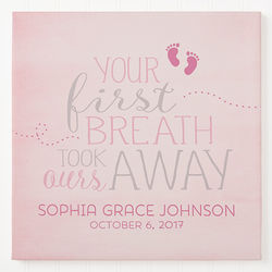 You Took Our Breath Away Personalized Nursery Wall Art Print