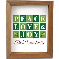 Peace, Love & Joy 8x10 Framed Shadow Box