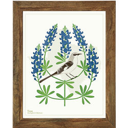 Birds and Blooms US State Framed Art
