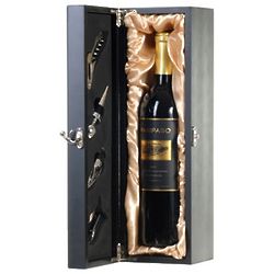 Black Single Bottle Wine Presentation Box with Tools