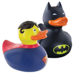 Batman and Superman Rubber Duckies