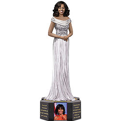 Michelle Obama in Long White Gown Figurine with Quotes