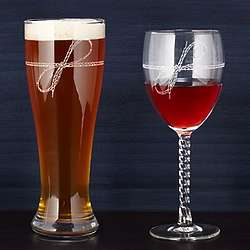 Tie the Knot Engraved Glassware Duo