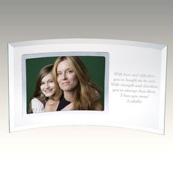 Personalized Curved Glass Horizontal Silver Photo Frame