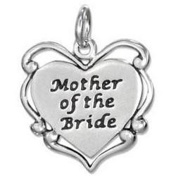 Sterling Silver Mother of the Bride Heart Charm