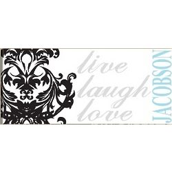Personalized Live Laugh Love Damask Canvas Print