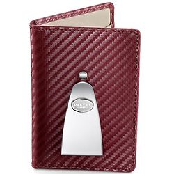 Continental Credit Card Wallet & Money Clip in Burgundy