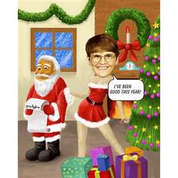 Naughty Mrs. Claus Caricature Print from Photo