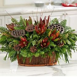 Wine Country Collection Christmas Floral Basket