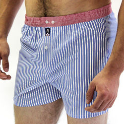 Park Ave Blue and White Stripe Tailored Boxer