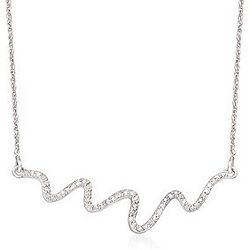 Diamond Squiggle Necklace in Sterling Silver